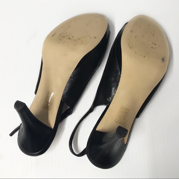 FRANCO SARTO Black Slingback Peep Toe Shoe Sz. 8.5 - Picture 6 of 7